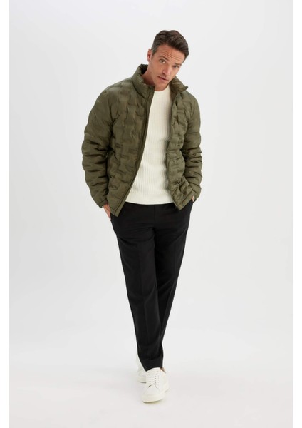 Su İtici Kapitone Slim Fit Dar Kesim Dik Yaka Astarlı Fermuarlı Cepli Kışlık Şişme Mont D1234AX24WN