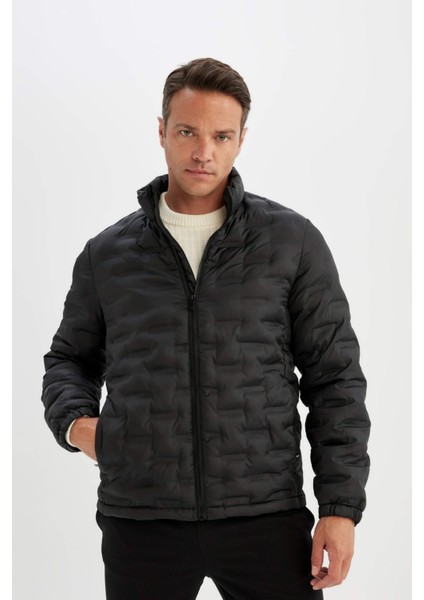 Su İtici Kapitone Slim Fit Dar Kesim Dik Yaka Astarlı Fermuarlı Cepli Kışlık Şişme Mont D1234AX24WN