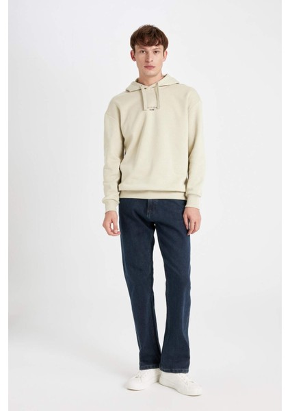 Boxy Fit Kapüşonlu Sırt Baskılı Sweatshirt C6148AX24AU