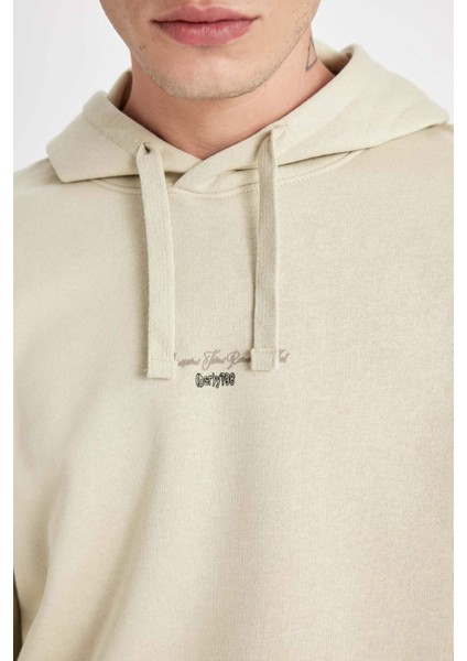 Boxy Fit Kapüşonlu Sırt Baskılı Sweatshirt C6148AX24AU