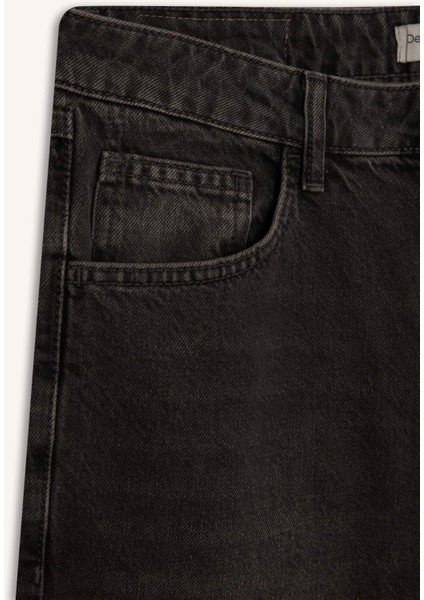 90's Slim Fit Dar Kalıp Yüksek Bel Dar Paça Jean Pantolon D1814AX24WN