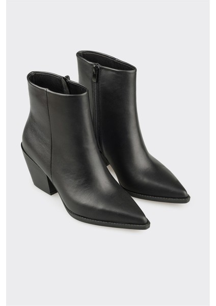 Siyah Deri Kadın Western Bot fiyatları