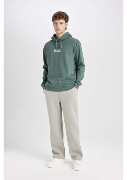 Regular Fit Kapüşonlu Baskılı Sweatshirt Y5286AZ24AU