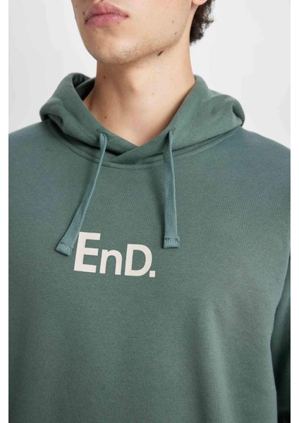 Regular Fit Kapüşonlu Baskılı Sweatshirt Y5286AZ24AU