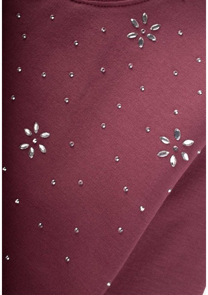 Taş Detaylı Sweatshirt 4-12 Yaş Mürdüm modelleri