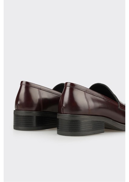 Bordo Deri Kadın Günlük Ayakkabı indirimleri