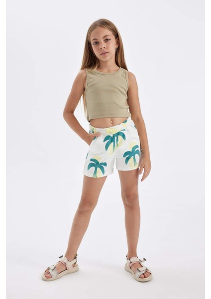 Kız Çocuk Desenli Şort