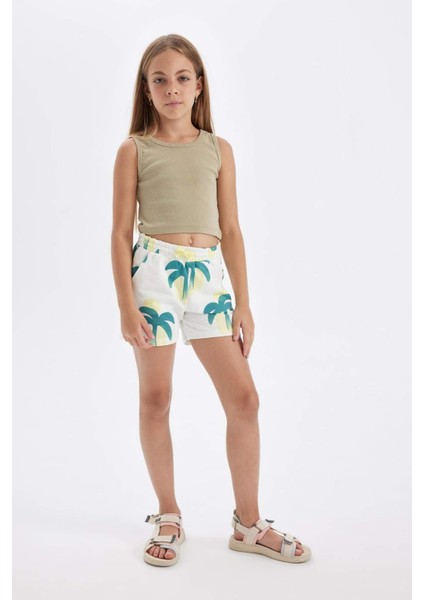 Kız Çocuk Desenli Şort