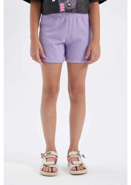 Kız Çocuk Waffle Şort D0903A824HS