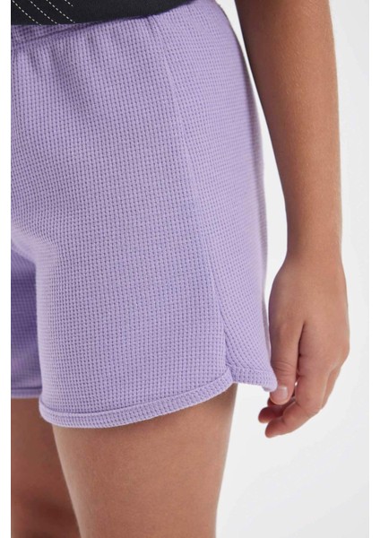 Kız Çocuk Waffle Şort D0903A824HS