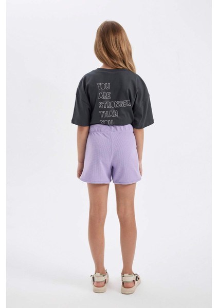 Kız Çocuk Waffle Şort D0903A824HS