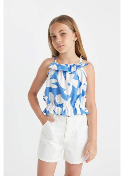 Kız Çocuk Desenli Askılı Bluz C9296A824SM
