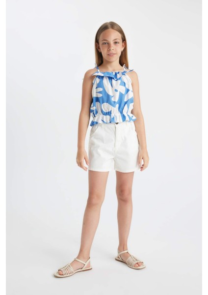 Kız Çocuk Desenli Askılı Bluz C9296A824SM