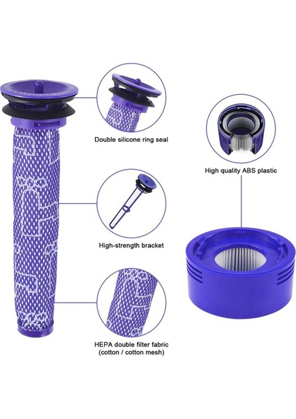 Dyson V8 V7 9 Paket Için Hepa Filtresi 5 Ön Filtre ve 4 Hepa Post Filtresi ile Hayvan, Mutlak ve Motorhead Modelleri (Yurt Dışından) indirimleri