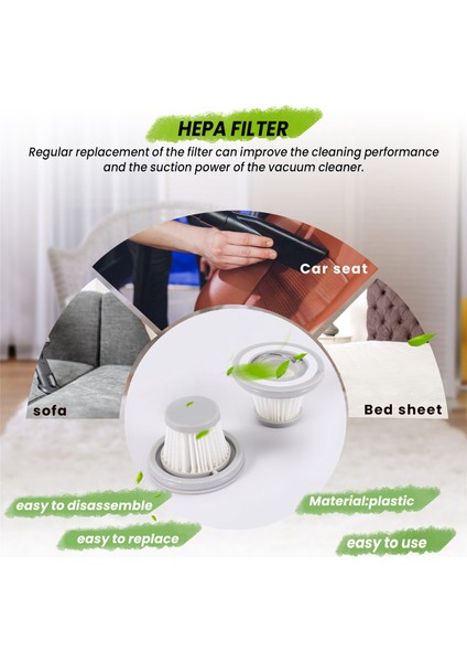 6pcs Xiaomi Mijia Için Hepa Filtresi Kullanışlı Vakum Süpürge Ev Araba Mini Kablosuz Yıkanabilir Filtre Yedek Parçalar Aksesuarlar (Yurt Dışından) indirimleri
