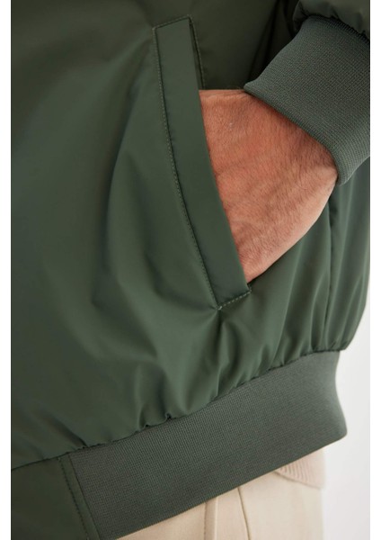 Su İtici Bomber Mont Ceket Slim Fit Dar Kesim Kolej Yaka Fermuarlı Cepli Astarlı Mevsimlik Hafif A3105AX24AU