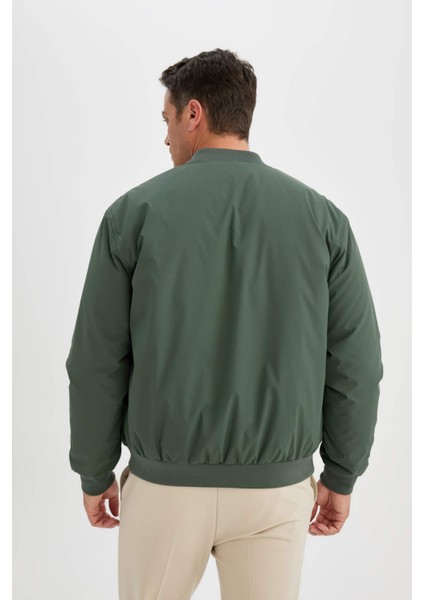 Su İtici Bomber Mont Ceket Slim Fit Dar Kesim Kolej Yaka Fermuarlı Cepli Astarlı Mevsimlik Hafif A3105AX24AU