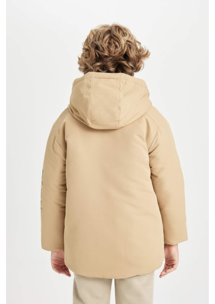 Erkek Çocuk Su Geçirmez Kapüşonlu Polar Astarlı Parka C9077A824WN
