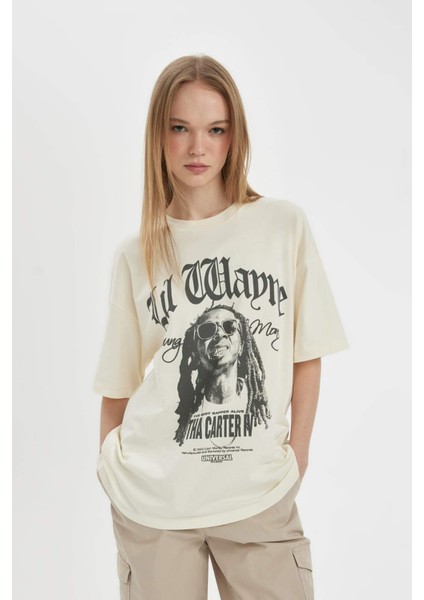 Coool Lil Wayne Oversize Geniş Kalıp Bisiklet Yaka Kısa Kollu Tişört D1163AX24SM