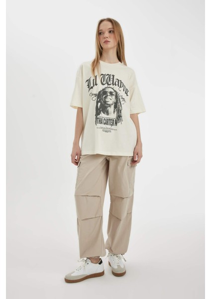 Coool Lil Wayne Oversize Geniş Kalıp Bisiklet Yaka Kısa Kollu Tişört D1163AX24SM