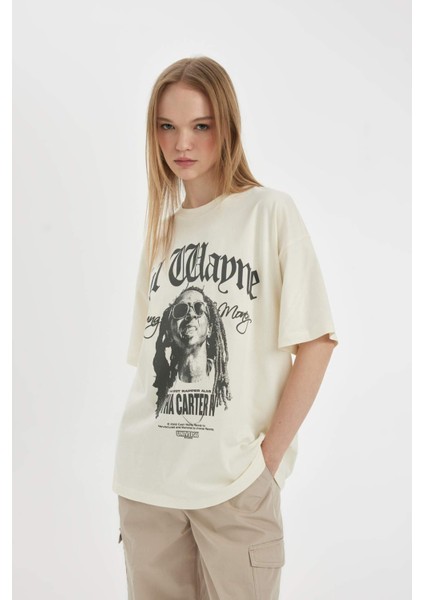 Coool Lil Wayne Oversize Geniş Kalıp Bisiklet Yaka Kısa Kollu Tişört D1163AX24SM