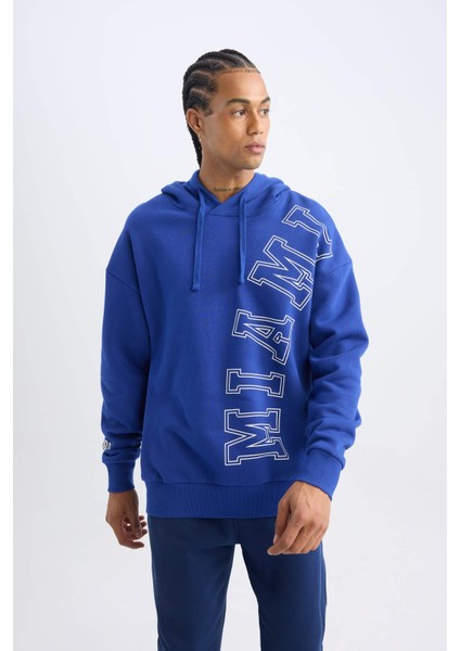 Fit NBA Miami Heat Oversize Geniş Kalıp Kapüşonlu Kalın Sweatshirt D0677AX24AU