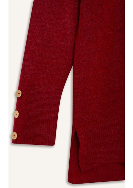 Regular Fit Bisiklet Yaka Basic Düz Kazak Tunik