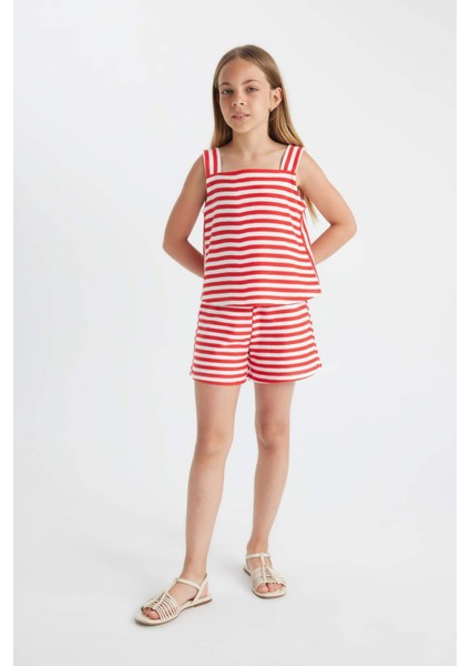 Kız Çocuk Çizgili Şort