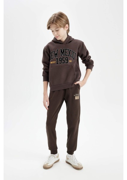 Erkek Çocuk Beli Paçası Lastikli Cepli Baskılı Jogger Eşofman Altı C9778A824WN