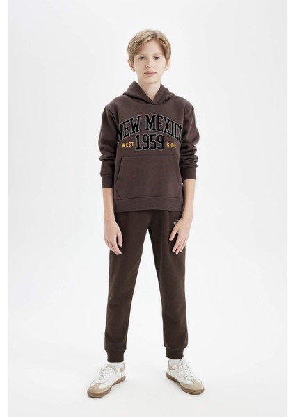 Erkek Çocuk Beli Paçası Lastikli Cepli Baskılı Jogger Eşofman Altı C9778A824WN