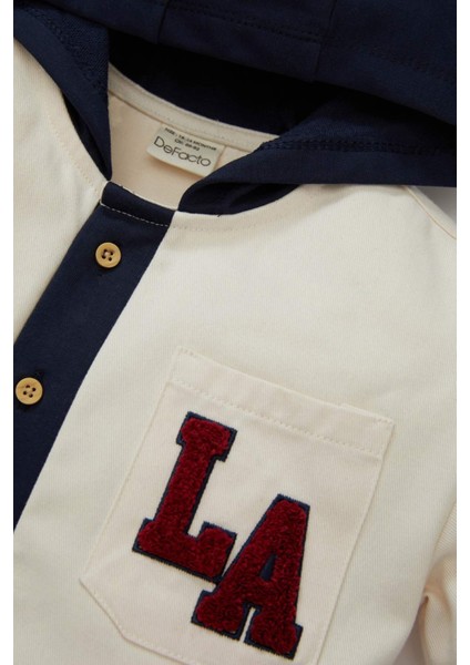 Erkek Bebek Kapüşonlu Gabardin Uzun Kollu Okul Gömleği D2596A524AU