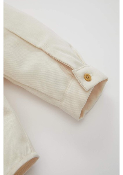 Erkek Bebek Kapüşonlu Gabardin Uzun Kollu Okul Gömleği D2596A524AU