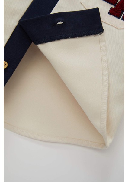 Erkek Bebek Kapüşonlu Gabardin Uzun Kollu Okul Gömleği D2596A524AU