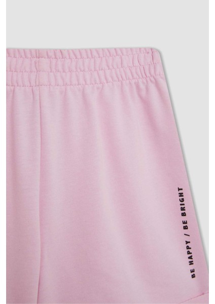 Kız Çocuk Baskılı Beli Lastikli Şort D0905A824HS