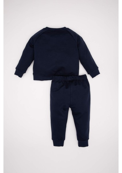 Erkek Bebek 2'li Takım Baskılı Okul Sweatshirt Beli Lastikli Eşofman Altı D2599A524AU