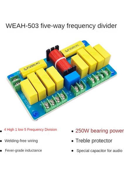 Weah 5 Yol 250W Crossover Filtre Frekans Bölüdür Dört Yüksek Bir Düşük Hifi Filtre Modülü Yüksek Sadakat Için (Yurt Dışından) modelleri