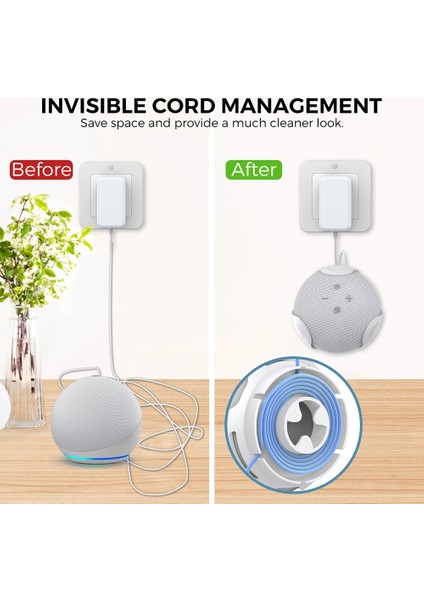 Duvar Montaj Tutucu Yankı Dot 4 ve 5 Alan Tasarruf Yuva Asistanları Akıllı Hoparlör Aksesuar Beyaz (Yurt Dışından) indirimleri