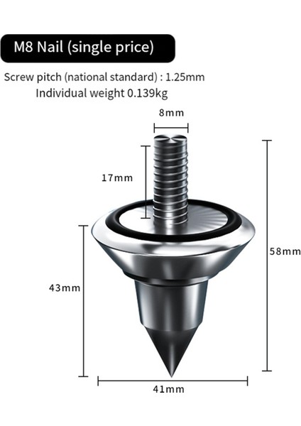 Hıfı Audio Hoparlör Amplifikatör Şok Ayak Koni Ayakları Temel Tırnak Izolasyon Artışları Stand Pad, 1 Pcs M8 Ayak Tırnak (Yurt Dışından) indirimleri