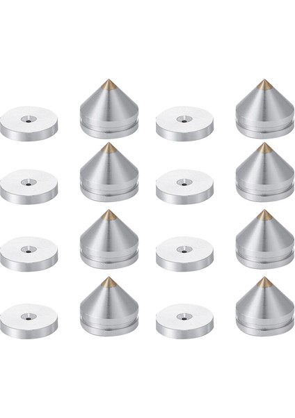 8 Set Hoparlör Ayak Ayak Pad Alüminyum Alaşım Metal Çiviler Koni Zemin Ayak Tırnak Gümüş (Yurt Dışından)