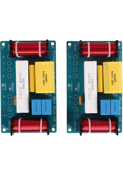 2pcs WEAH-338 3 Yolu Ses Frekans Bölücü Tiz + Orta Kademe + Bas Crossover Hoparlörler Filtre 8inç Hoparlör Dıy (Yurt Dışından)