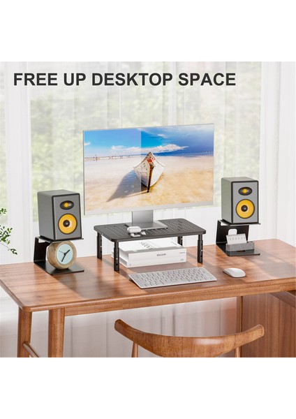 Masaüstü Hoparlör Standları, 1 Çift, Titreşim Sönümleme Padi ve 5 ° Yatma Tasarımı ile Stüdyo Monitör Yükseltici Geliştirin (Yurt Dışından) modelleri