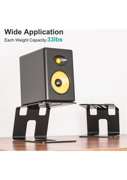 Masaüstü Hoparlör Standları, 1 Çift, Titreşim Sönümleme Padi ve 5 ° Yatma Tasarımı ile Stüdyo Monitör Yükseltici Geliştirin (Yurt Dışından) fırsatları