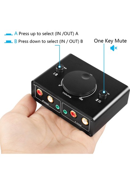 3,5mm Rca Stereo Iki Düzenli Ses Anahtarlayıcı 1&#39;de 2 Veya 2&#39;den 2&#39;si Çıkış 3,5mm 2rca Ses Değiştirici Sessiz Düğmeli (Yurt Dışından) modelleri