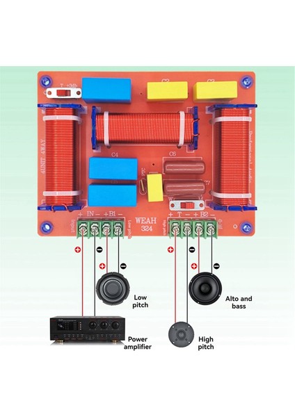 324 Ayarlanabilir Crossover Distribütörü 400W Audiophile Özel Crossover 3 Yollu Hoparlör Tweeter Bas Mid Bass (Yurt Dışından) fırsatları