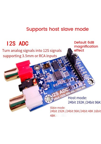 I2S Adc Audio I2S Edinme Kartı Modülü Master/slave Modu 24BIT 192K 96K 48K Çok Fonksiyonlu Geliştirme Kurulu (Yurt Dışından) modelleri
