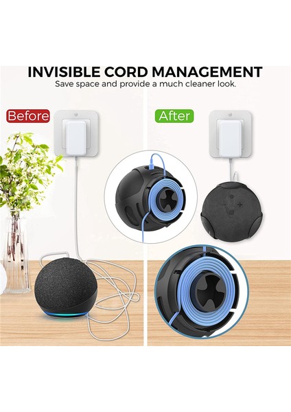 Echo Dot 5 Için Duvar Montajı Tutucu 5./4 Yerleşik Heperetici Akıllı Hoparlör Outlet Duvar Braketi Yankı Dot 5./4. Gen Için Durdu (Yurt Dışından) fırsatları