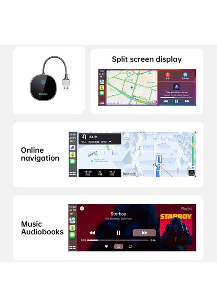 Kablosuz Carplay &amp; Android Otomatik Adaptörüne Kablolu USB Android Otomatik Kablosuz Adaptör ile Kablosuz Carplay Apple Için (Yurt Dışından) indirimleri