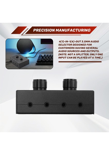 4 Bağlantı Noktası 3.5mm Stereo Ses Anahtarlayıcı Desteği 1&#39;de 1 Veya Pc Telefon Dizüstü Bilgisayar Kulaklığı Için 1&#39;den 4&#39;ü Çıkış (Yurt Dışından) indirimleri