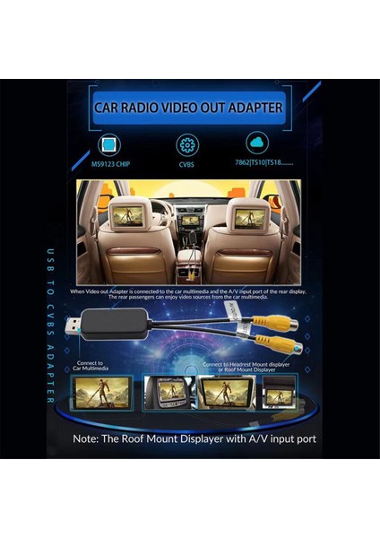 Araba Araba Video Çıktı Kutusu USB Port To Cvbs Adaptör Taşınabilir Rca Video Çıkış Kablosu 2 Cvbs Çıkışı Android Için (Yurt Dışından) modelleri