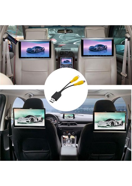 Araba Araba Video Çıktı Kutusu USB Port To Cvbs Adaptör Taşınabilir Rca Video Çıkış Kablosu 2 Cvbs Çıkışı Android Için (Yurt Dışından) fırsatları
